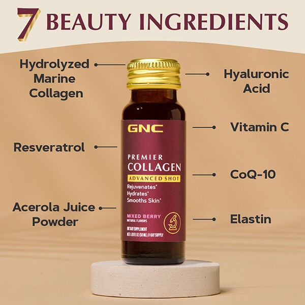 Premier Collagen Advanced Shot - Mixed Berry - 1.69 fl oz (10 Bottles)  | GNC